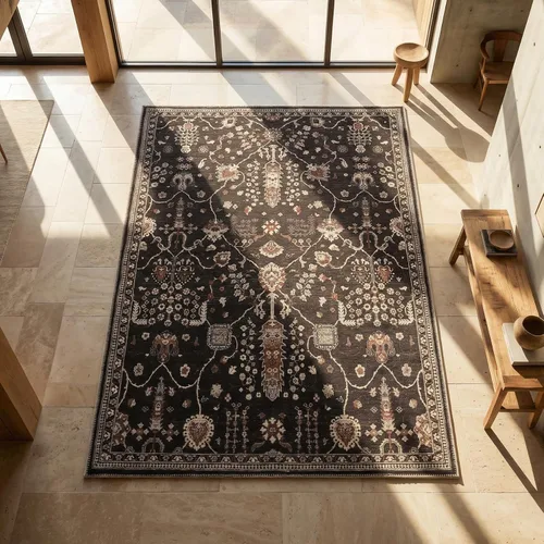 Vista 160 de GLN Rugs Traditional Collection - Alfombra de felpilla lavable a máquina, tradicional lavable, antideslizante, alfombra de felpilla de pelo corto