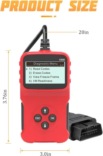Vista 2 de AICEL Escáner OBD2 para automóvil, lector de código universal automotriz, herramienta de escaneo de diagnóstico para verificar la luz de falla