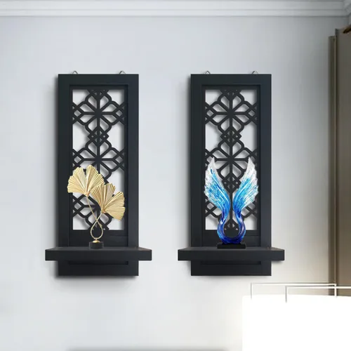 Vista 6 de ZOLAPI Juego de 2 candelabros de vela, aplique de acento de granja, candelabro negro para decoración de pared para decoración del hogar, sala