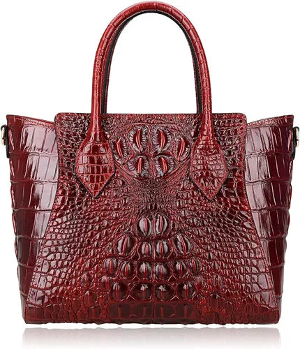 Vista 2 de PIJUSHI Bolsos de cocodrilo en relieve para señoras diseñador monederos asa superior bolsa de hombro paquete con pulsera cartera para mujer piel