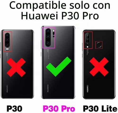 Vista 2 de Funda de teléfono para Huawei P30 Pro con protector de pantalla de vidrio templado y soporte magnético para anillo soporte soporte delgado