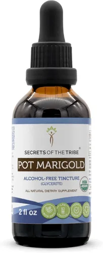 Vista 7 de Secrets of the Tribe Pot Marigold USDA Organic Extracto sin alcohol, gotas de hierbas de alta potencia Hecho de caléndula orgánica 100%