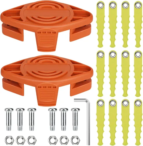 Vista 10 de WA0010 Cabezal de repuesto de policarbonato compatible con recortadoras de cuerda WORX WA0004 WG154 WG163 WG160 WG180 WG175 WG155 WG151, con 14
