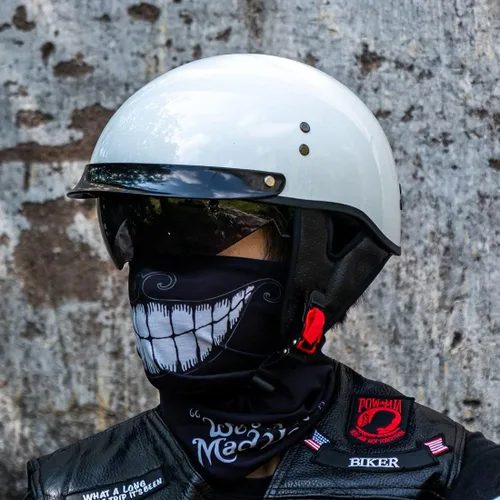 Vista 6 de Casco de media carcasa Myamis para motocicleta para hombres mujeres adultos con certificación DOT de fibra de vidrio con visera, diseño gráfico