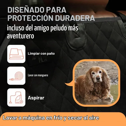 Vista 6 de Active Pets Funda de Asiento Trasero Beige XL para Perros, Hamaca para Coche, Protector Impermeable para Asiento Trasero de Camiones, Banco Trasero