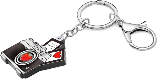 Vista 2 de YINYA Regalos para el día de San Valentín, llavero de acrílico vintage, joyería retro para mujeres y niñas, regalos para niños, cartera, llavero