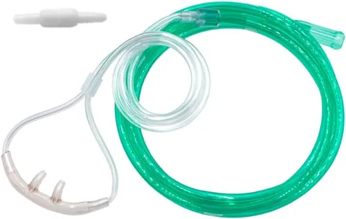 Vista 4 de Paquete de 2 cánula de oxígeno para adultos estilo Salter de 25 pies con conectores giratorios