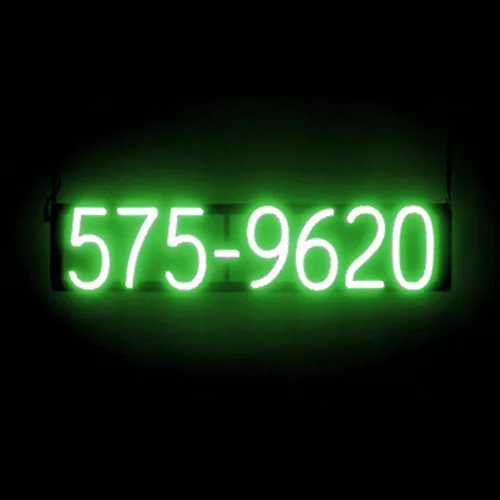 Vista 19 de SpellBrite Letrero de número de teléfono con 10 dígitos Letrero relacionado con el número de teléfono con aspecto de neón, fuente de luz LED roja