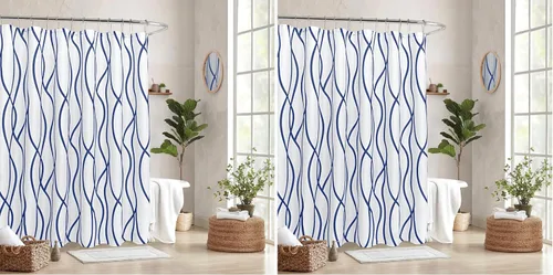 Vista 24 de Biscaynebay - Cortinas de tela texturizada a cuadros para baño