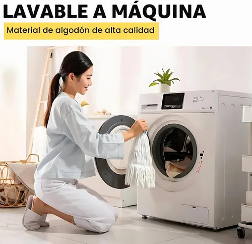 Vista 5 de Trapeador industrial comercial resistente, mopas de algodón húmedo de 59 pulgadas para limpieza de suelos, adecuadas para limpieza del hogar, taller