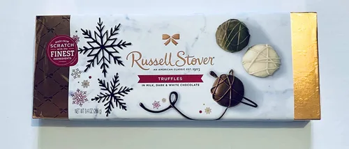 Vista 11 de RUSSELL STOVER Caramelos surtidos navideños en caja de regalo de dulces de chocolate negro y leche, 9 onzas