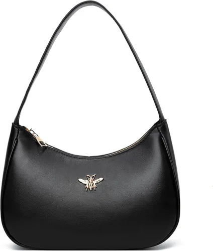 Vista 9 de BAIKELI Bolso de hombro en forma de media luna para mujeres, pequeño bolso al hombro clásico retro, de estilo embrague, bolso tipo hobo, bolso