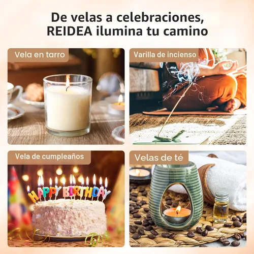 Vista 6 de REIDEA Encendedor eléctrico de regalo para los amantes de las velas, resistente al viento, sin llama, recargable por USB, encendedor retráctil