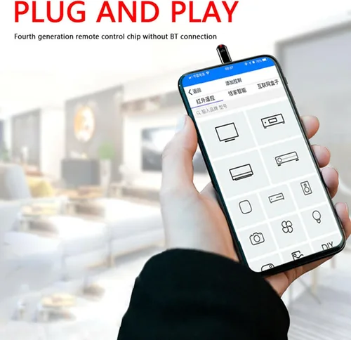 Vista 6 de R09 Mini Adaptador de Control Remoto IR para Smartphone para Teléfono Inteligente Android Mini Control Universal Infrarrojo Todo en Uno para Aire