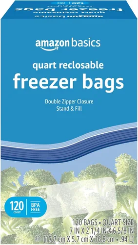 Vista 8 de Amazon Basics Bolsas de galón resellables para congelador, sin BPA, 90 unidades (anteriormente Solimo)