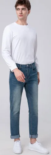Vista 3 de Plaid&Plain Jeans ajustados para hombre
