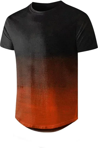 Vista 3 de Tshirts Shirts for Men Casual Summer Fashion Short Sleeve Round Neck Tie Dye Gradient Basic Tee Outdoor Camping Tops