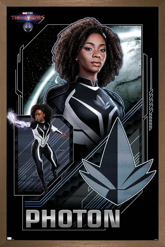 Vista 16 de Trends International Marvel The Marvels - Póster de pared con fotones, 22.4 pulgadas de largo x 14.7 pulgadas, versión enmarcada de madera de granero