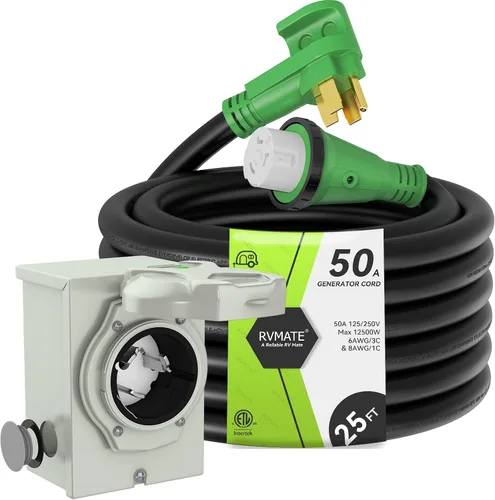 Vista 16 de RVMATE Cable de extensión para generador de 3 clavijas y 30 amperios, 10 pies, NEMA L5-30P/L5-30R 125V SJTW Jacket
