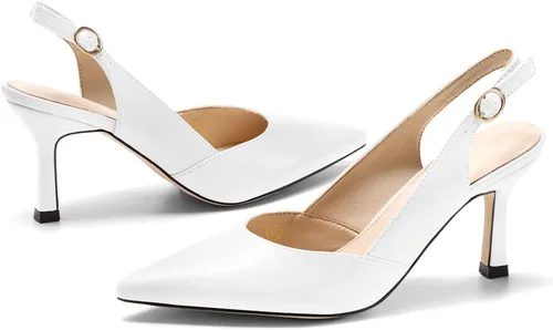 Vista 4 de Zapatos de tacón de gatito para mujer, con puntera puntiaguda, sin espalda, para boda, fiesta, vestido