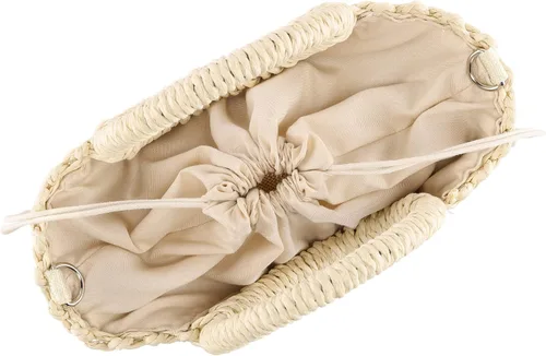 Vista 5 de CHIC DIARY Bolso pequeño de paja de playa de verano para mujer, bolso cruzado con asa superior, bolso de hombro mini bolso de mano de ratán tejido a
