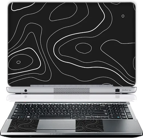 Vista 7 de Meffort Inc Adhesivo decorativo para laptop de hasta 12.3 pulgadas (incluye 2 muñequeras) - Nubes de galaxia