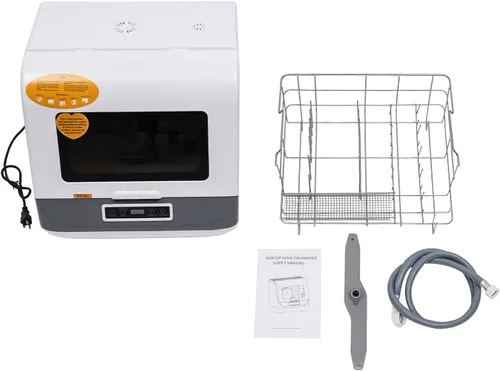 Vista 9 de Lavavajillas de encimera, lavavajillas compactos de encimera de 800 W, mini lavavajillas portátil automático con múltiples programas de lavado
