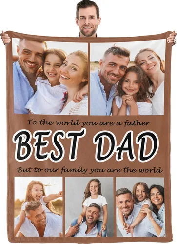 Vista 9 de Youltar Regalos para papá, manta personalizada con foto, regalos personalizados para el Día del Padre, regalos de cumpleaños para papá de parte