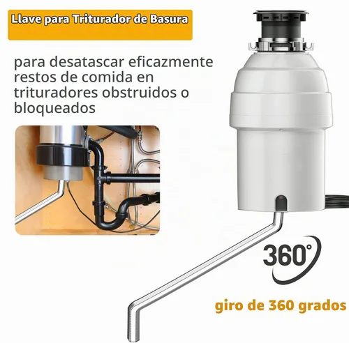 Vista 4 de Llave de eliminación de basura, herramienta Allen de eliminación de basura, compatible con InSinkErator eliminación de basura