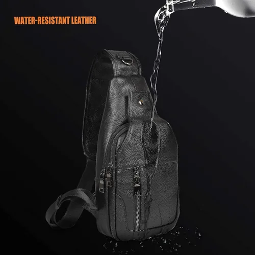 Vista 6 de Polare - Bolso bandolera de piel de vacuno impermeable y casual para hombre