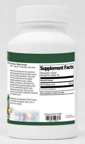 Vista 2 de Terravita Jugo de col roja - 450 mg (100 cápsulas, ZIN: 519606) - Paquete de 3