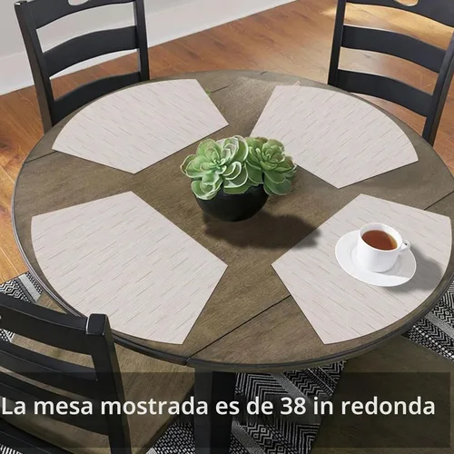 Vista 9 de SHACOS Juego de 5 manteles individuales pequeños en forma de cuña con centro de mesa, resistentes al calor, lavables (5, beige)