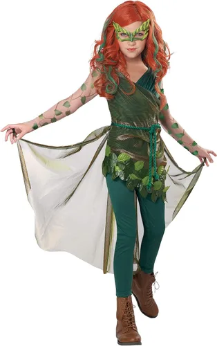 Vista 2 de Bonito disfraz de veneno para niña, forro polar verde con licencia oficial de star wars silent one crew.