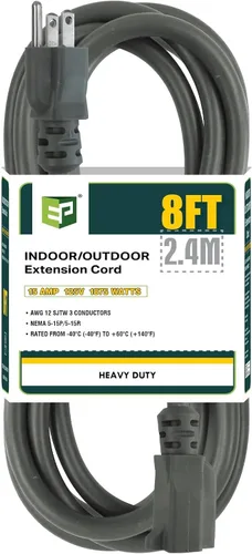 Vista 21 de EP 50 Ft Heavy Duty Outdoor Extension Cord, 12/3 SJTW Black 3-Prong Negro