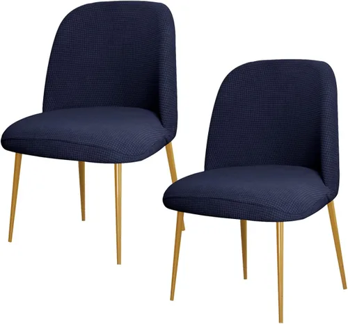 Vista 16 de SZJIAHTM 2 Fundas para Sillas de Comedor Suaves Elásticas Funda Deslizable de Poliéster sin Brazos con Respaldo Curvado Fundas Deslizables