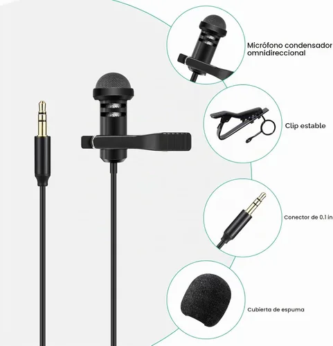 Vista 6 de 2 Pack de micrófonos Lavalier compatibles con DJI Mic 2 y Rode Wireless Pro/Wireless GO 2 / II Transmisores - Micrófono lapel omnidireccional lav