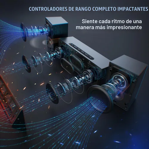 Vista 2 de Sistema de altavoces de computadora FIFINE con subwoofer, altavoz para juegos para PC con RGB, control de volumen, monitoreo, entrada auxiliar