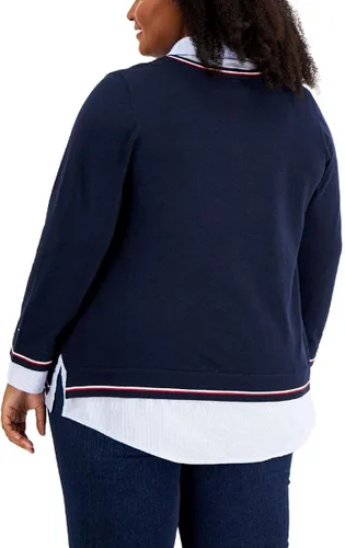 Vista 3 de Tommy Hilfiger Suéter con cuello en capas para mujer