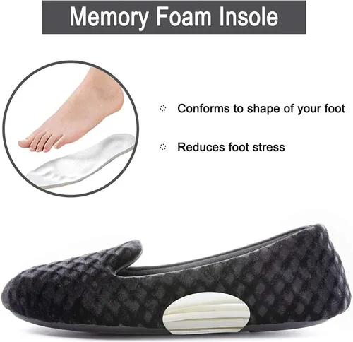 Vista 4 de RockDove Pantuflas de espuma viscoelástica de terciopelo para mujer