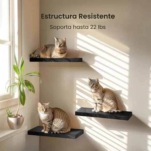 Vista 3 de AMADA HOMEFURNISHING - Estantes flotantes negros, estantes de pared con soportes invisibles para dormitorio, baño, sala de estar, cocina, juego de 3