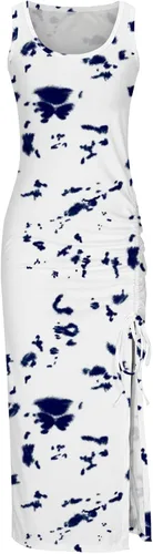 Vista 3 de Ceboyel Vestido sin mangas acanalado para mujer, vestidos de verano ajustados con abertura, casual, vestidos de sol a la moda, sexy, maxi vestidos