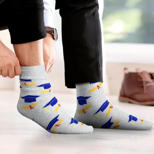 Vista 6 de 5 pares de calcetines de graduación, calcetines de graduación para hombres y mujeres, calcetines de graduación divertidos, tamaño adulto