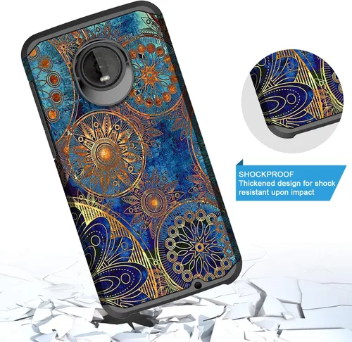 Vista 4 de Funda diseñada para Moto Z4, Motorola Moto Z4 Play, delgada y bonita protección contra caídas de doble capa, a prueba de golpes, antideslizante