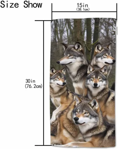 Vista 2 de HGOD DESIGNS Toallas de mano de lobo, diseño de animales salvajes, toalla de mano suave para baño, cocina, yoga, gimnasio, toallas decorativas de 15