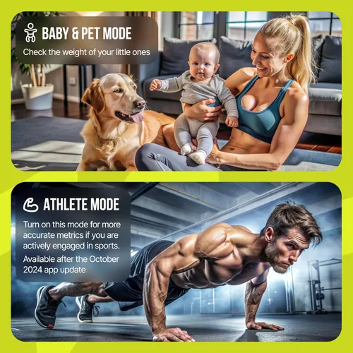Vista 6 de Báscula profesional inteligente de 25 métricas para peso corporal con IMC, grasa corporal, masa muscular, báscula digital de composición