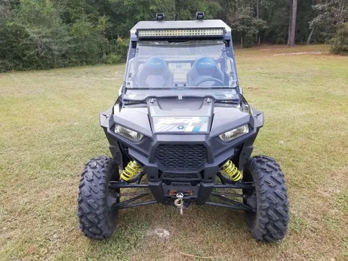 Vista 5 de KUAFU Fascia delantera compatible con Polaris Ranger RZR XP S 4 1000 900 2014-2020 Reemplazo para marco de parrilla de faros delanteros combinados