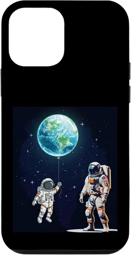 Vista 16 de Astronauts in Space Parent & Child in spacesuits with Planet Case for iPhone 16
