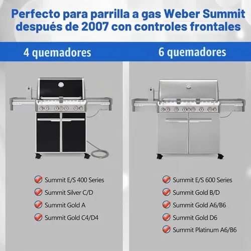 Vista 3 de 7404 Piezas de repuesto de plancha para Weber Summit 400 600 Series de hierro fundido reversible para parrilla S-470 S-670 E-470 E-670 E-670 E-420