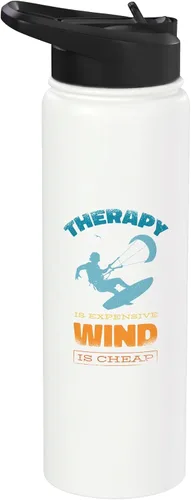 Vista 11 de Kitesurfer Kitesurf Botella de agua aislada de acero inoxidable Azul real