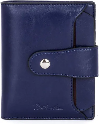 Vista 8 de BOSTANTEN Cartera de piel para mujer, con bloqueo RFID, pequeña, plegable, con bolsillo con cremallera, tarjetero, con ventana de identificación